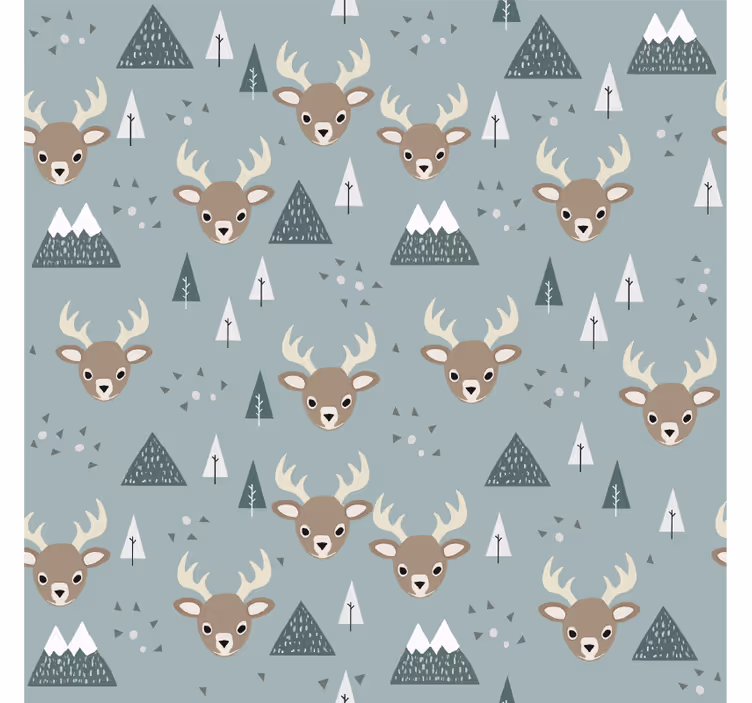 Papier peint chambre enfant design cerf nordique - TenStickers