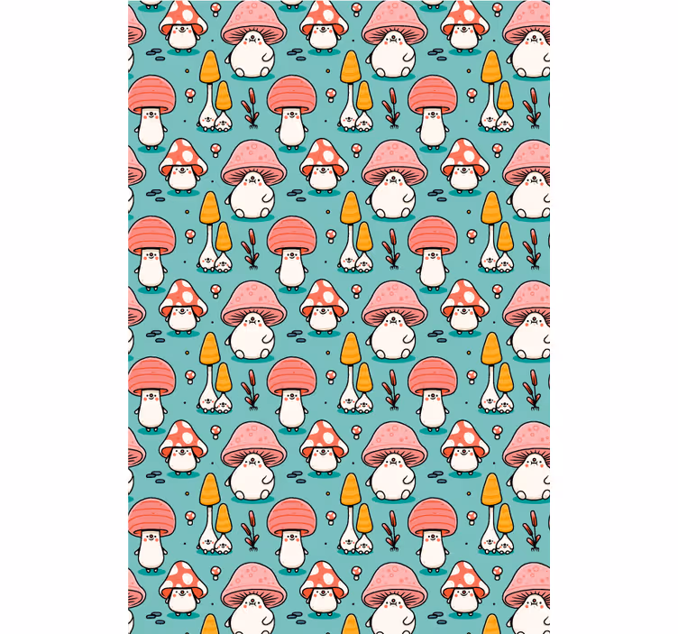 Papier peint chambre enfant personnages champignons bébé - TenStickers