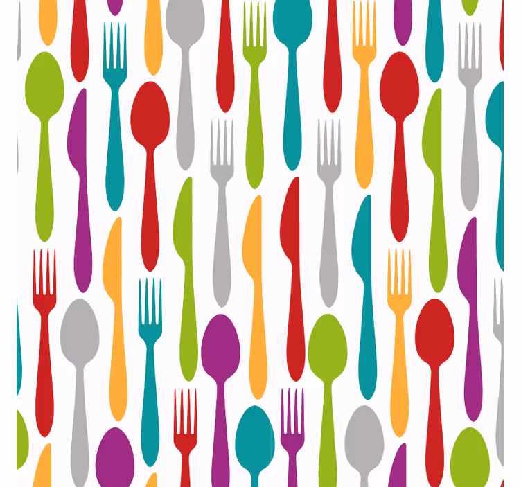 Papier peint cuisine ustensiles de cuisine - TenStickers