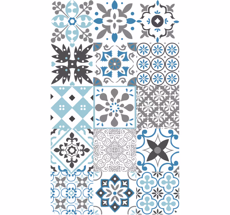 Papier peint cuisine mosaïque bleue - TenStickers