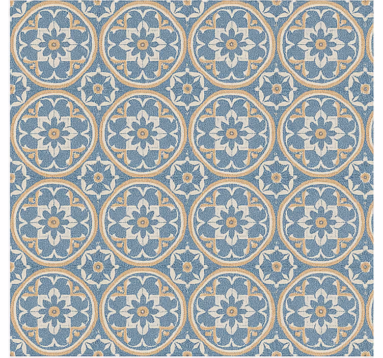 Papier peint salon style azulejo mat - TenStickers