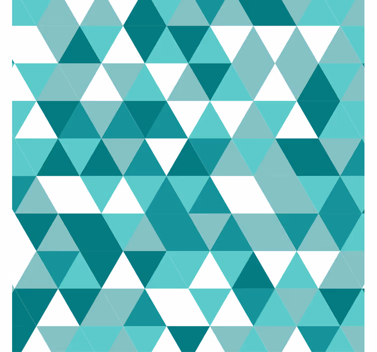 Papier peint salon teintes triangulaires turquoise - TenStickers