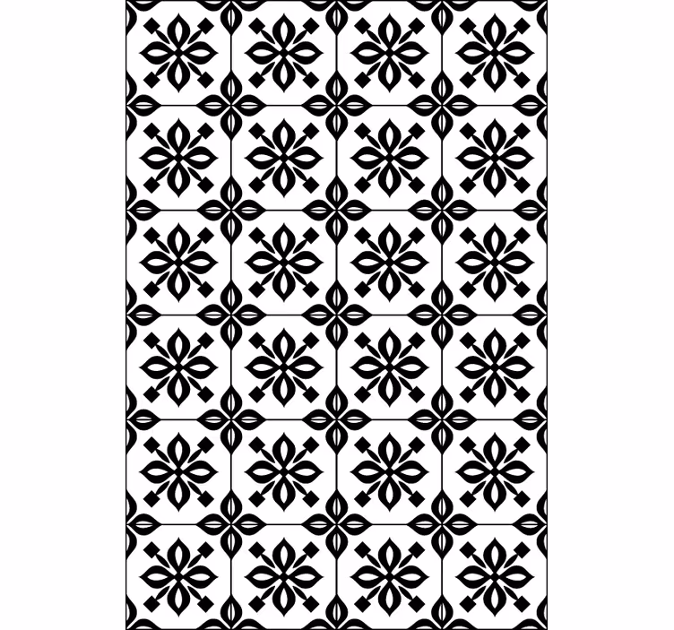 Papier peint salon mosaïque noir et blanc - TenStickers