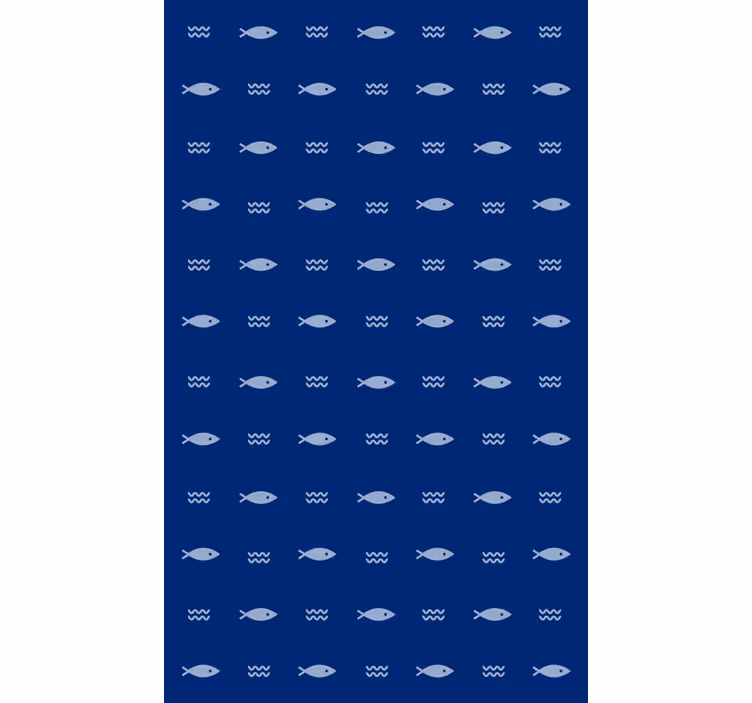 Papier peint salle de bain et tapis de bain poissons - TenStickers