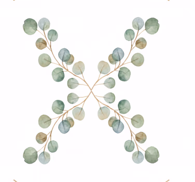 Papier peint salon brin d'eucalyptus aquarelle - TenStickers