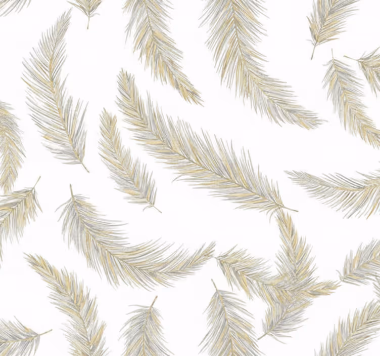 Papier peint salon plume grise flottante - TenStickers