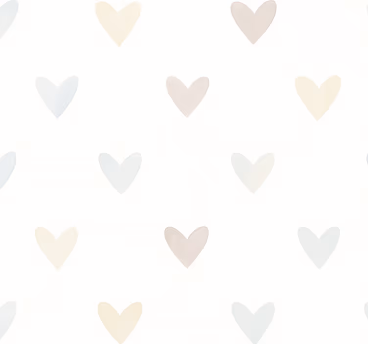 Papier peint chambre adulte cœurs pastel aquarelle - TenStickers