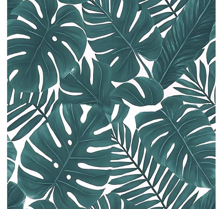 Papier peint salon feuilles de palmier tropicales - TenStickers