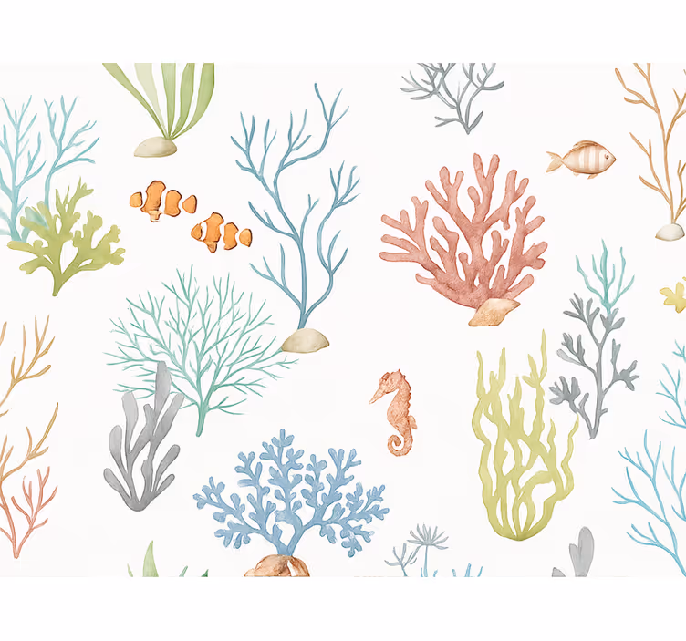 Papier peint chambre enfant corail sous-marin - TenStickers
