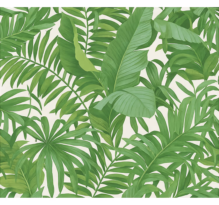 Papier peint salon feuilles tropicales - TenStickers