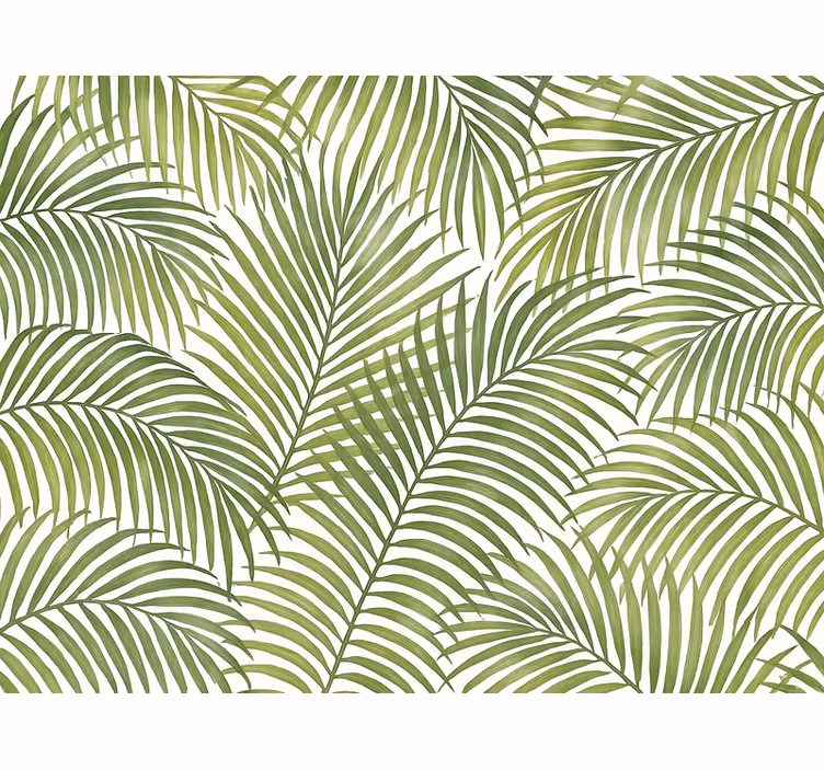 Papier peint feuillage fronds de palmier verts - TenStickers