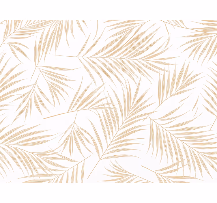 Papier peint feuillage croquis de palmier tan - TenStickers