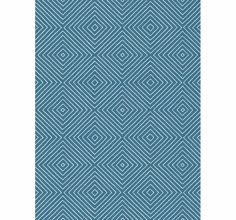 Papier peint scandinave motif ligne diamant bleu - TenStickers