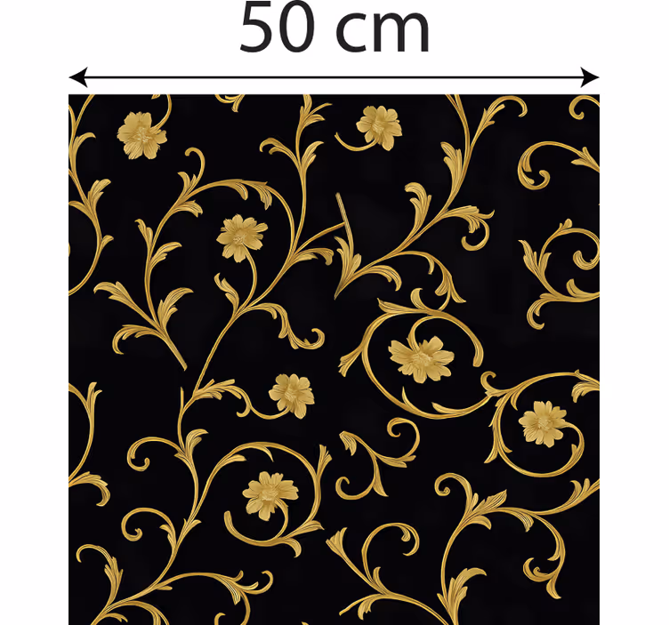 Papier peint baroque rouleau or minuit noir - TenStickers