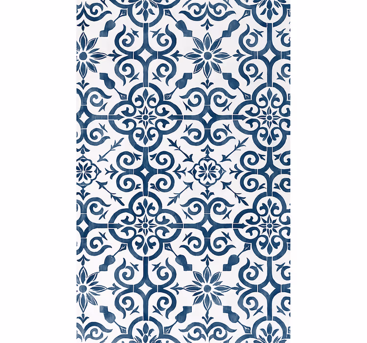 Papier peint carrelage carreau bleu marocain - TenStickers