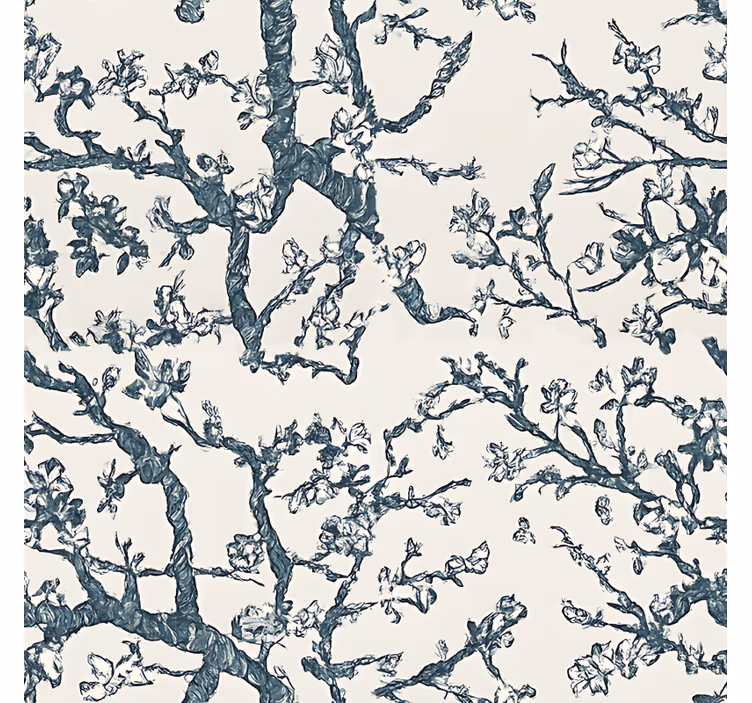 Papier peint chambre adulte design arbre bleu foncé - TenStickers