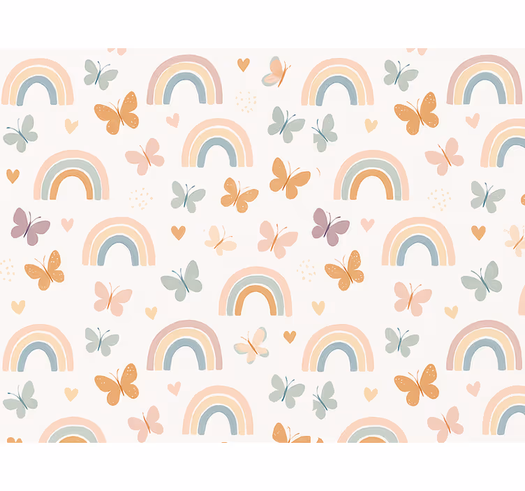 Papier peint chambre enfant design arc-en-ciel mignon - TenStickers