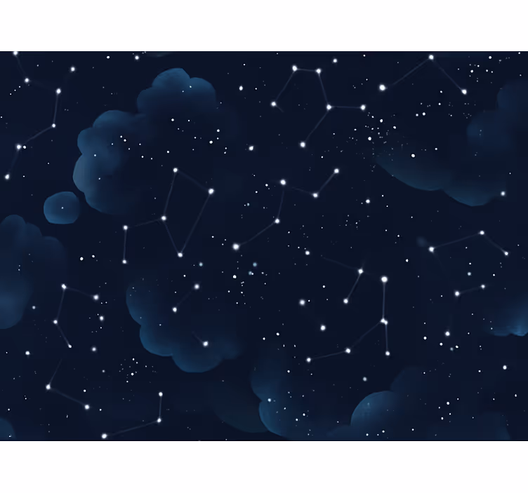Papier peint chambre adulte ciel bleu marine étoiles - TenStickers