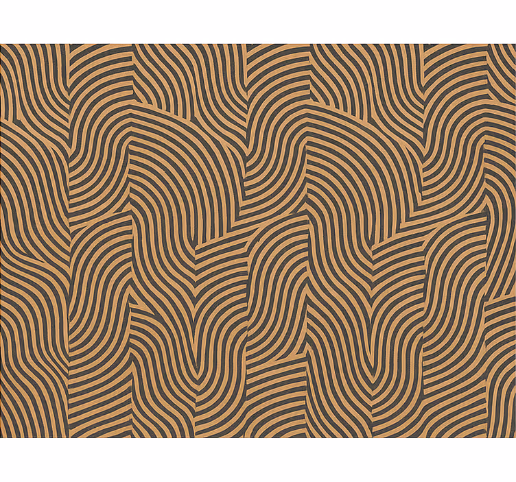 Papier peint salon lignes modernes noires et oranges - TenStickers