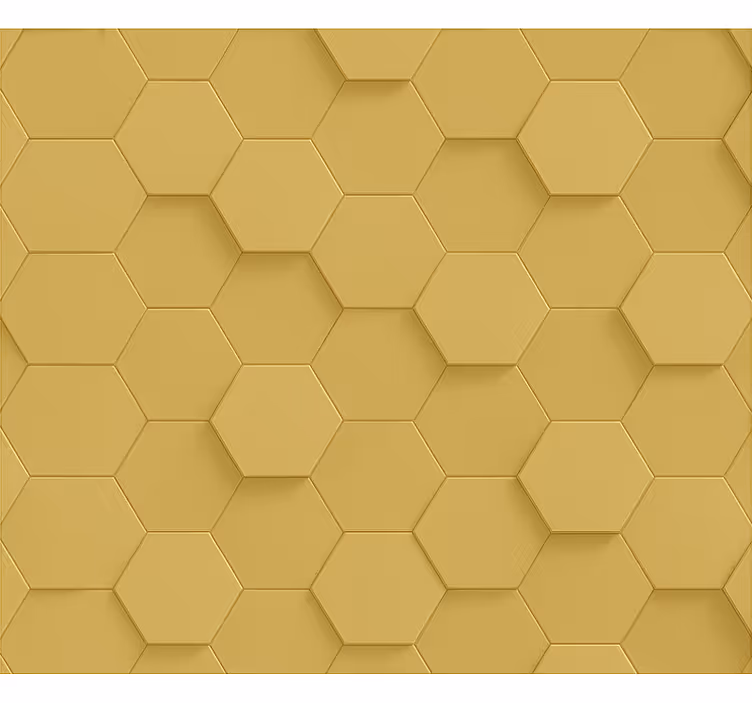Papier peint chambre enfant nid d'abeille doré réaliste - TenStickers