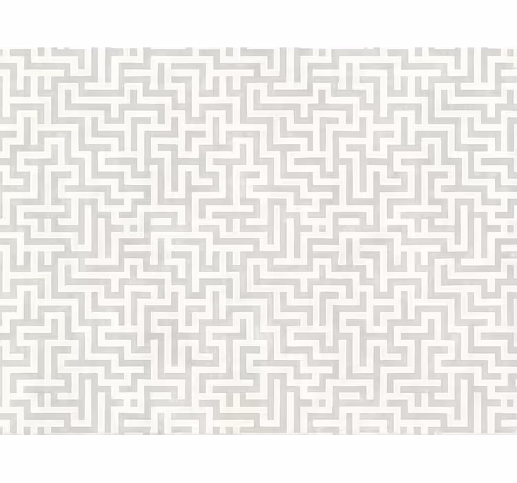 Papier peint salon design labyrinthe argenté - TenStickers