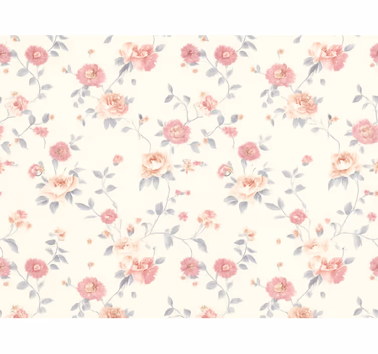 Papier peint chambre adulte imprimé floral textile - TenStickers