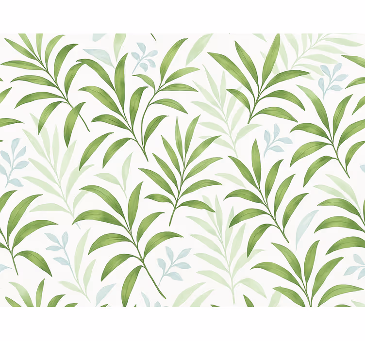 Papier peint salon design grandes feuilles vertes simples - TenStickers