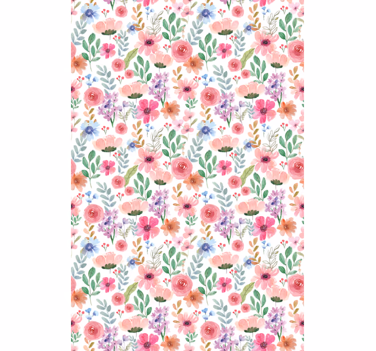Papier peint floral multicolore - TenStickers