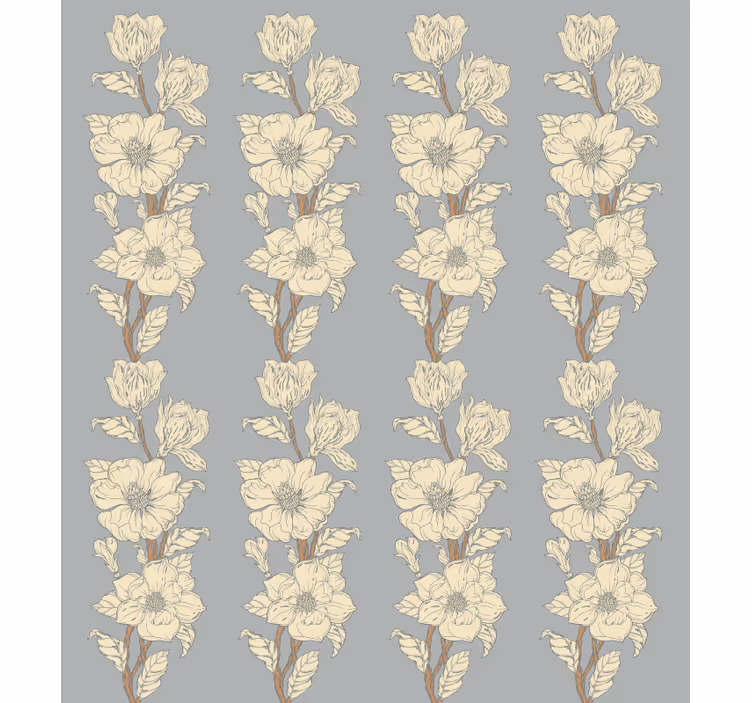 Papier peint floral style nostalgie nouveau magnolia - TenStickers
