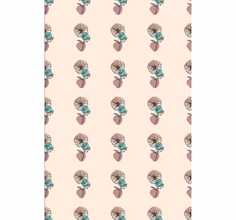 Papier peint floral design de fleurs marguerites - TenStickers