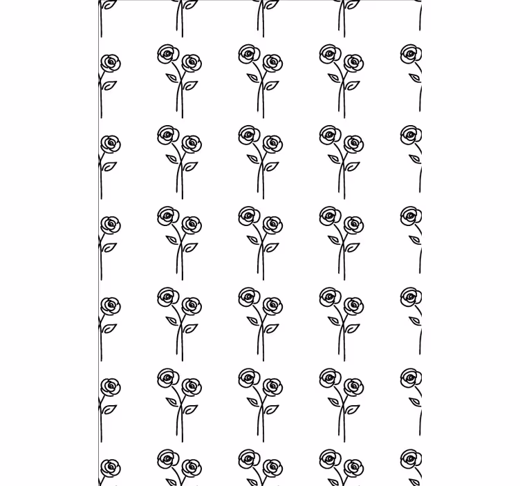 Papier peint fleuri design minimaliste de roses - TenStickers