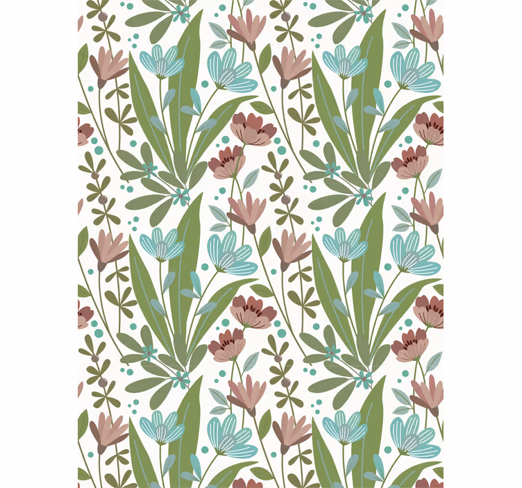 Papier peint fleuri style floral vintage - TenStickers