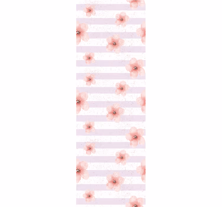 Papier peint chambre shabby chic à rayures roses - TenStickers