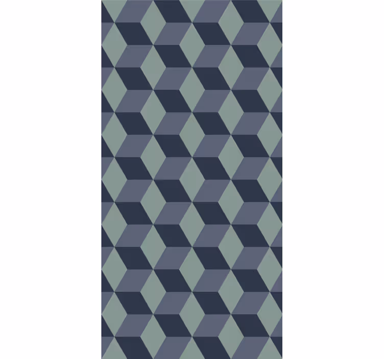 Papier peint chambre motif cubes rétro bleu - TenStickers