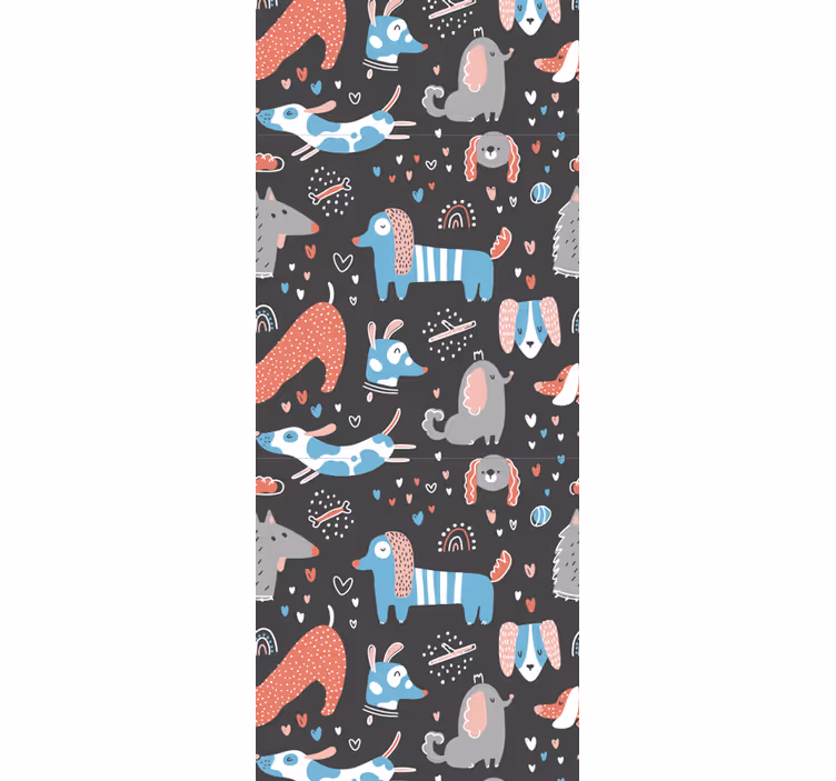 Papier peint chambre illustration de chiens mignons - TenStickers