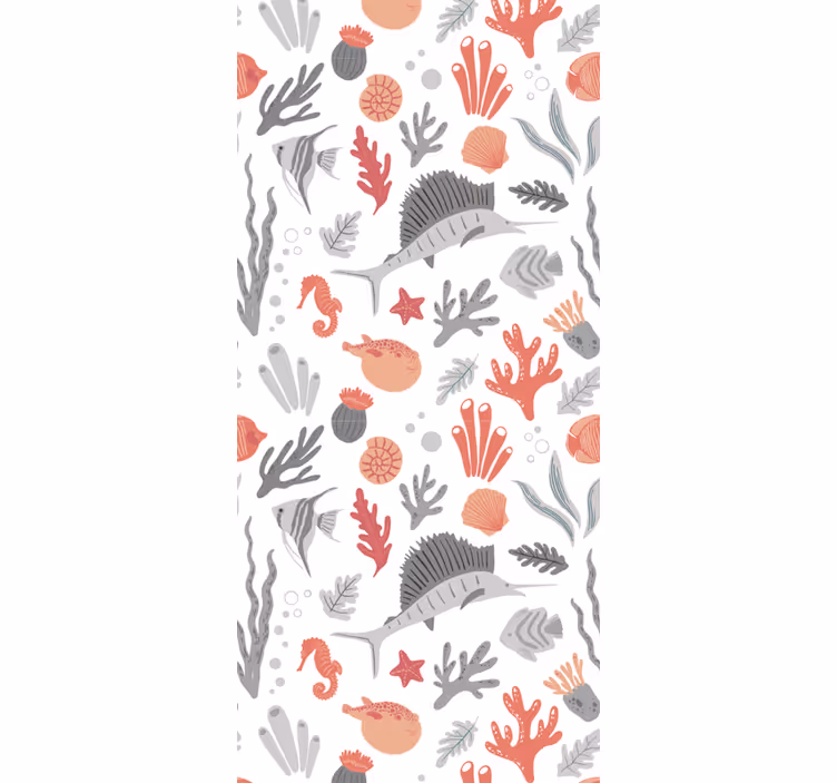Papier peint chambre illustration de la vie marine - TenStickers