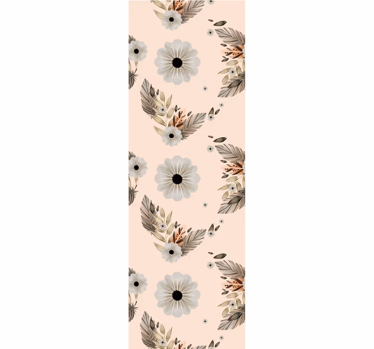 Papier peint chambre fleurs pastel roses et noires - TenStickers