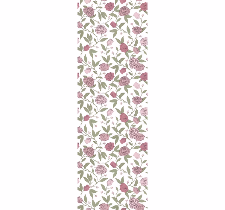 Papier peint chambre roses vintage rose pâle - TenStickers