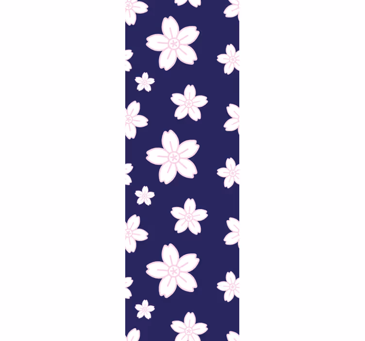 Papier peint chambre motif fleurs de prunier vintage bleu - TenStickers