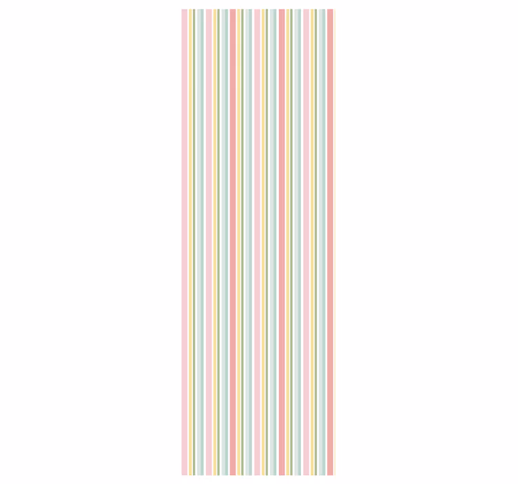 Papier peint chambre design rayures pastel multicolores - TenStickers