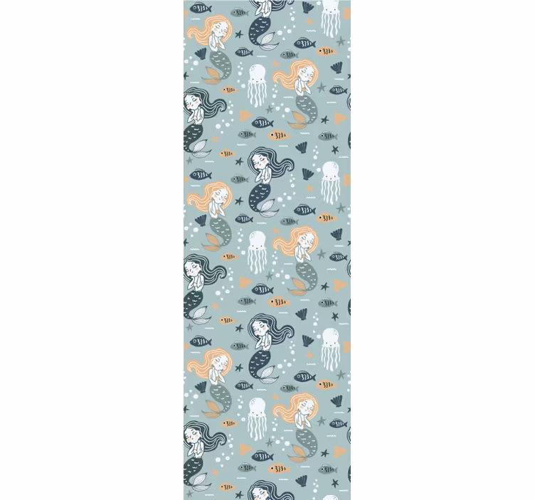 Papier peint chambre motif sirène magique bleue - TenStickers