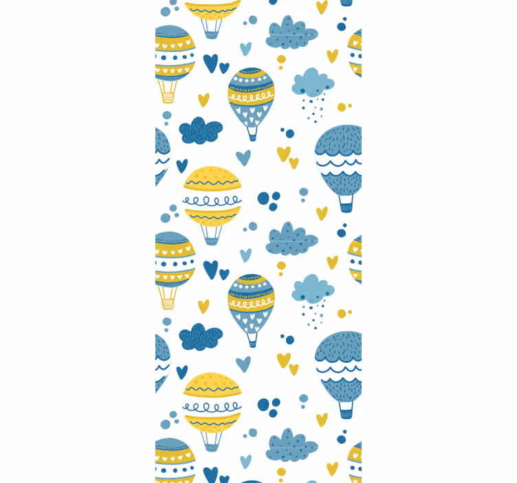 Papier peint chambre ballons colorés et nuages - TenStickers