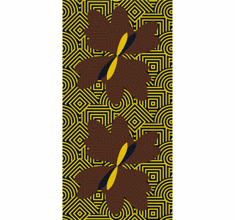 Papier peint chambre design art africain marron et jaune - TenStickers