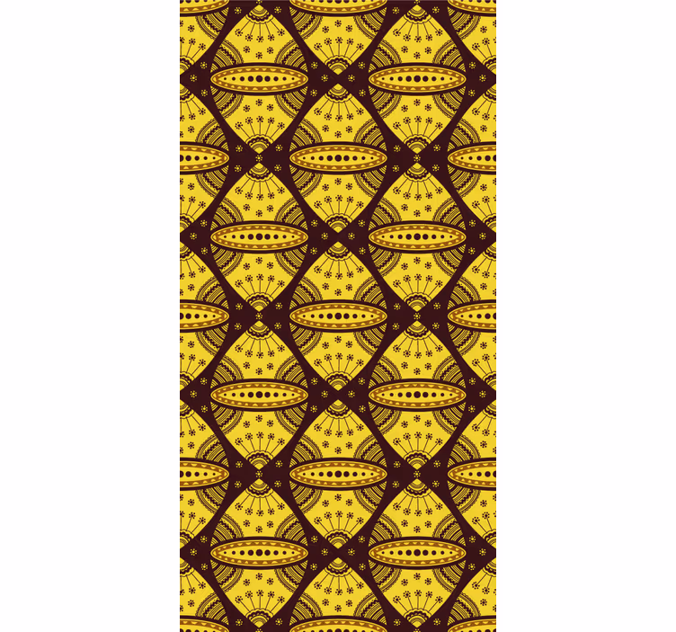 Papier peint chambre art abstrait africain jaune - TenStickers