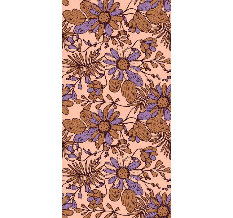 Papier peint chambre design fleurs brunes africaines - TenStickers