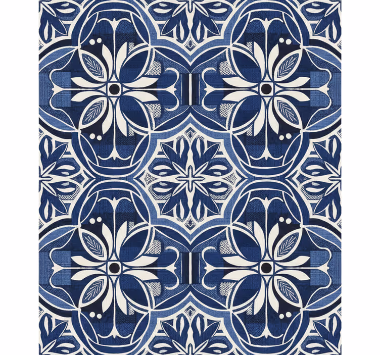 Papier peint bleu foncé motif tissus marine - TenStickers