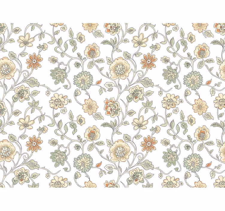 Papier peint rustique fleurs légères élégantes - TenStickers
