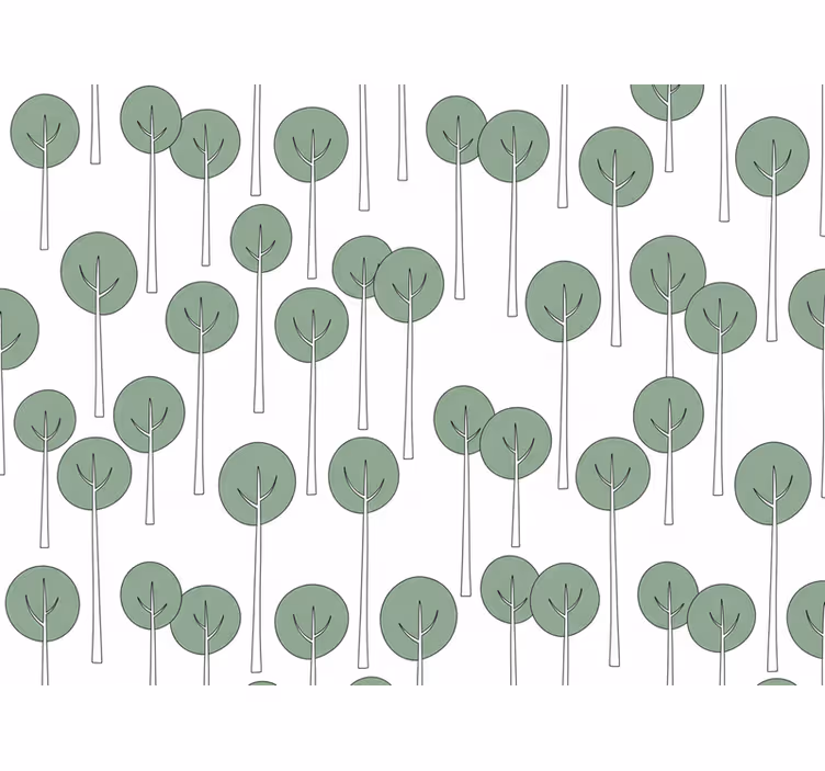 Papier peint floral motif arbre minimaliste - TenStickers