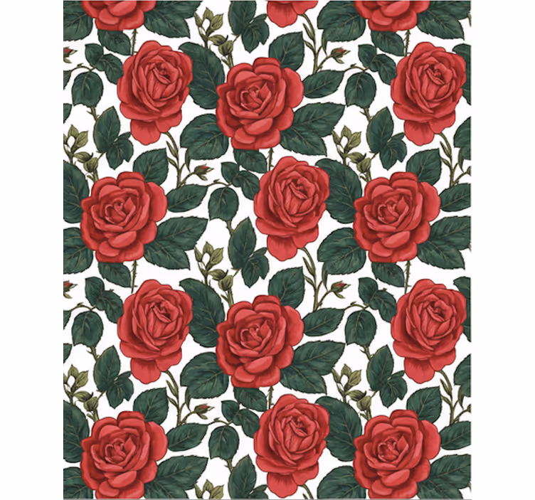 Papier peint floral roses rouges optiques - TenStickers