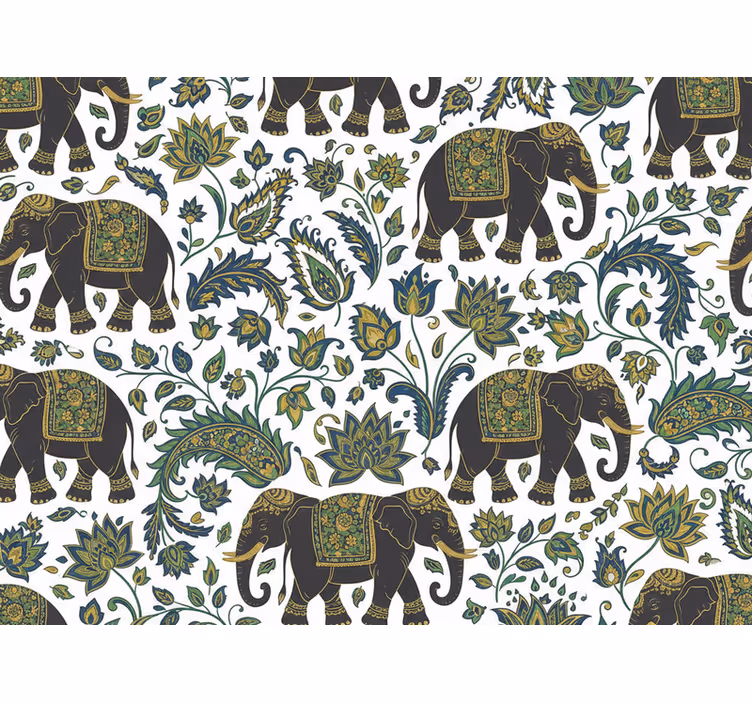 Papier peint éléphants motif éléphant réaliste - TenStickers
